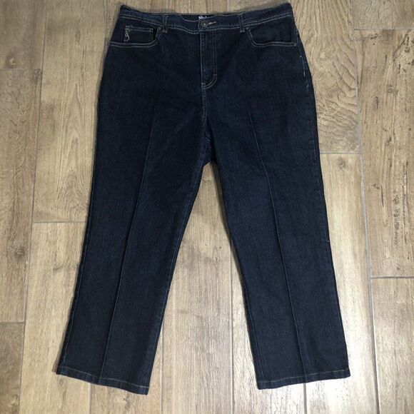 Style & Co Jeans Cropped Natural Fit 14 Dark Wash Stretch Comfort Chic High Rise - Picture 5 of 9